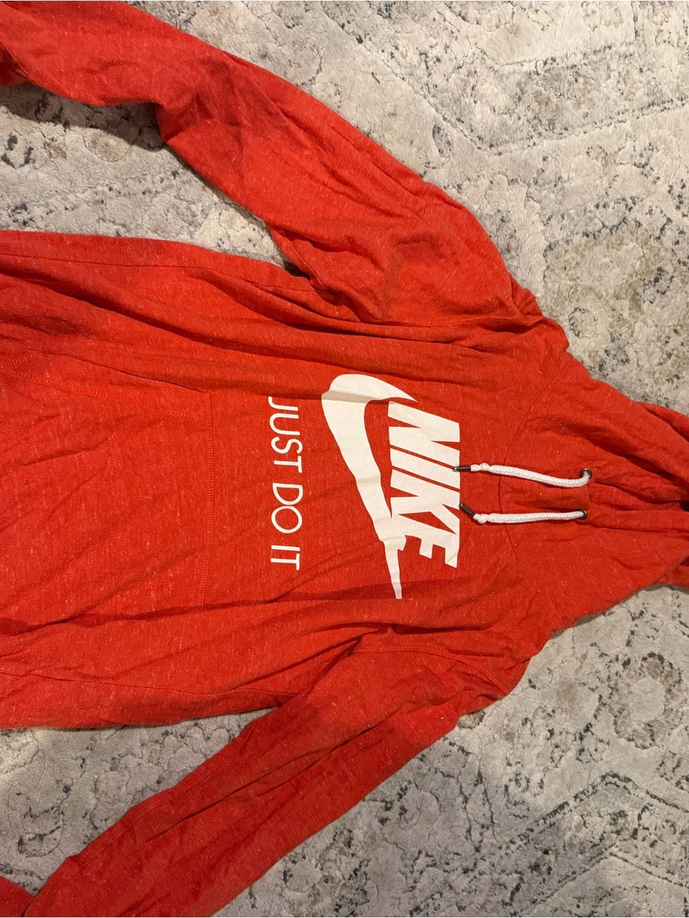 Nike Red Pullover Hoodie with White 'Just Do It' Logo